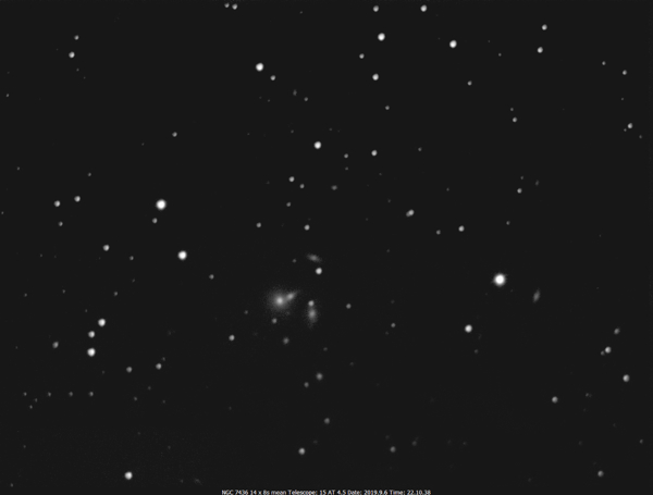 EAA capture of the NGC 7436 galaxy group by Mike Wood