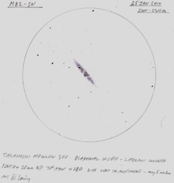 Supernova in M82 - Sketch Courtesy of Andrew Robertson