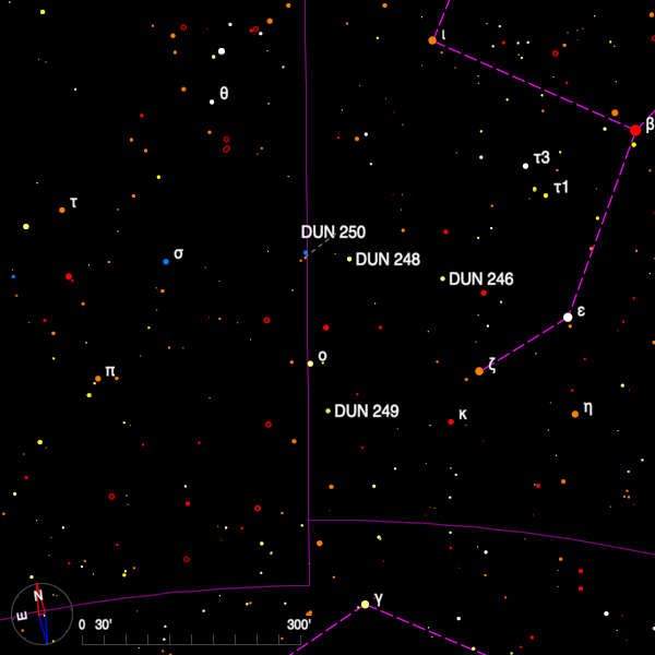 Image of a finder chart for the double star DUN 249 in Grus