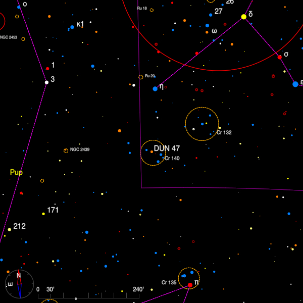 Image of a finder chart for the double star DUN 47 Image of a finder chart for the double star DUN 47