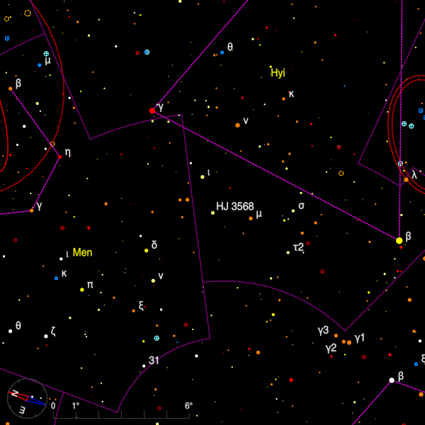 Image of a finder chart for the double star HJ 3568 in Hydrus Image of a finder chart for the double star HJ 3568 in Hydrus
