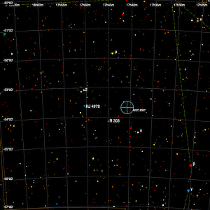 Tiny finder chart for the double star HJ 4978 in Ara