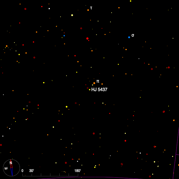 Image of a finder chart for the double star HJ 5437 in Phoenix Image of a finder chart for the double star HJ 5437 in Phoenix
