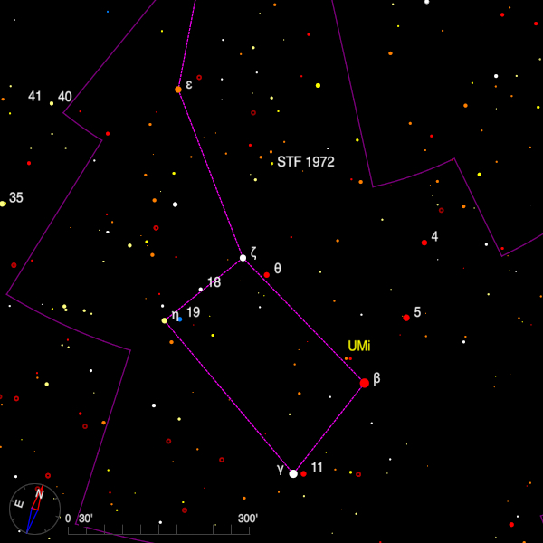 Image of a finder chart for the double star STF 1972 in Ursa Minor