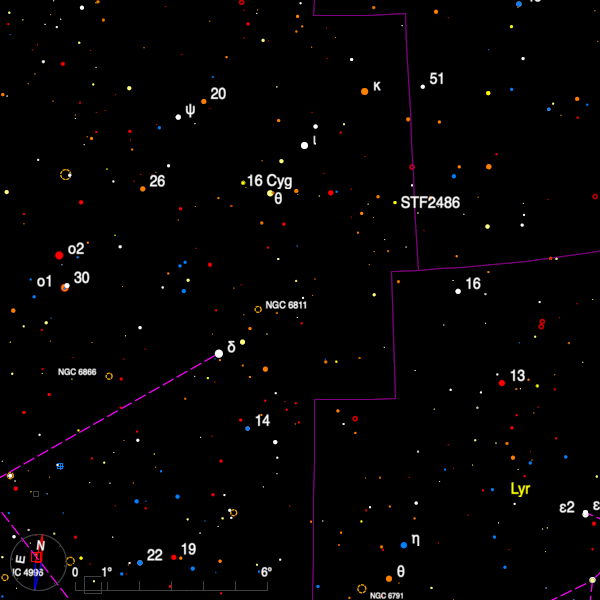 Image of a finder chart for the double star STF 2486 Image of a finder chart for the double star STF 2486