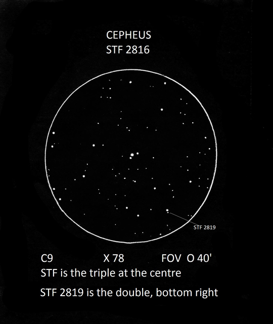 STF2816 in Trumpler 37 sketched by Mike Wood