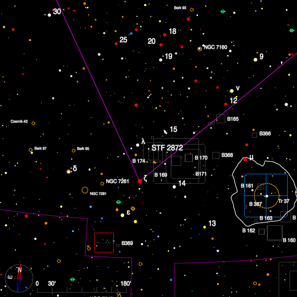 Image of a finder chart for the double star STF 2872 in Cepheus Image of a finder chart for the double star STF 2872 in Cepheus
