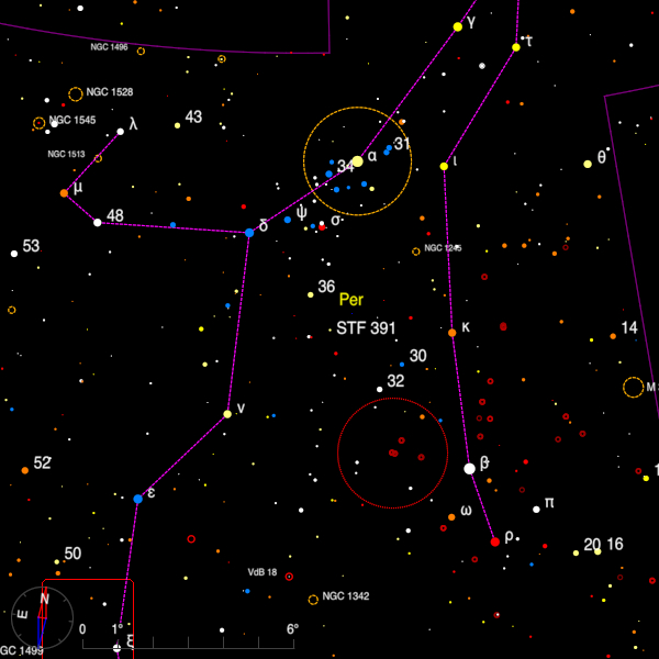 Image of a finder chart for the double star STF 391 in Perseus Image of a finder chart for the double star STF 391 in Perseus