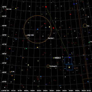 Tiny finder chart for the double star WEB 2 in Camelopardalis