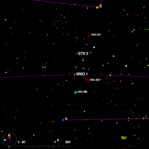 Image of a finder chart for the double star WNO 1 in Cetus Image of a finder chart for the double star WNO 1 in Cetus