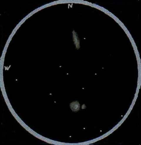 LGG 117 Group of Galaxies - White on Black sketch courtesy of Andrew Robertson