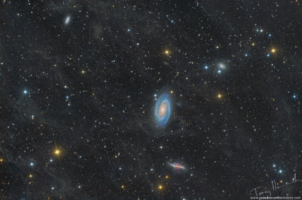 M81, M82 and the Integrated Flux Nebula (IFN) in the Constellation of Ursa Major  - Image Courtesy of Terry Hancock of Downunder Observatory