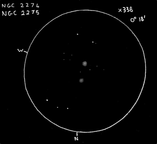 Sketch of NGC2275 made by Mike Wood from Suffolk