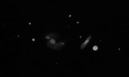 Sketch of NGC 3023 and NGC 3018 galaxies by Dale Holt