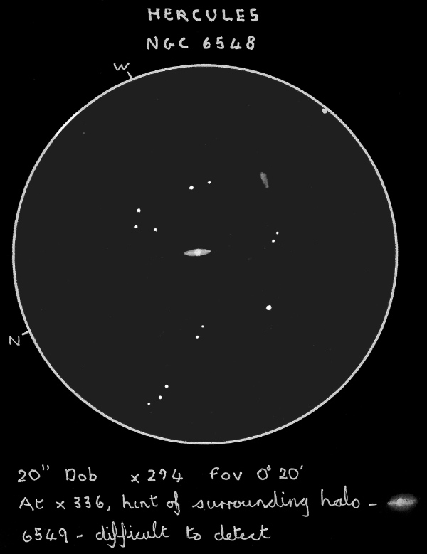 A sketch of NGC6548 made by Mike Wood from Suffolk on the 30 July 2017