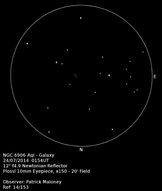 NGC 6906 sketched by Patrick Maloney