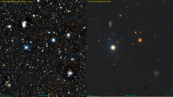 Starburst in NGC6926 and UGC 11585 - Image Courtesy Pan-STARRS1 Surveys and GALEX NGC 5471 in crosshairs near M101 - Image Courtesy Pan-STARRS1 Surveys and GALEX