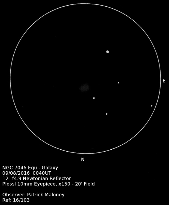 NGC 7046 sketched by Patrick Maloney