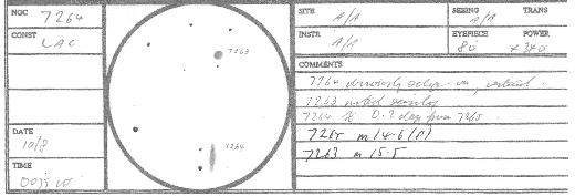 NGC 7264 - 10 August 2015 Observation courtesy of Andrew Robertson
