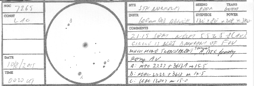 NGC 7265 - 10 August 2015 Observation courtesy of Andrew Robertson