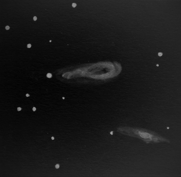 An EAA pencil sketch of NGC 7537 and NGC 7541 by Dale Holt