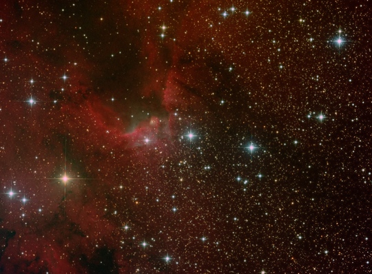 The Cave Nebula (Sh2-155) with a 10 inch newtonian - Image Courtesy of David Davies