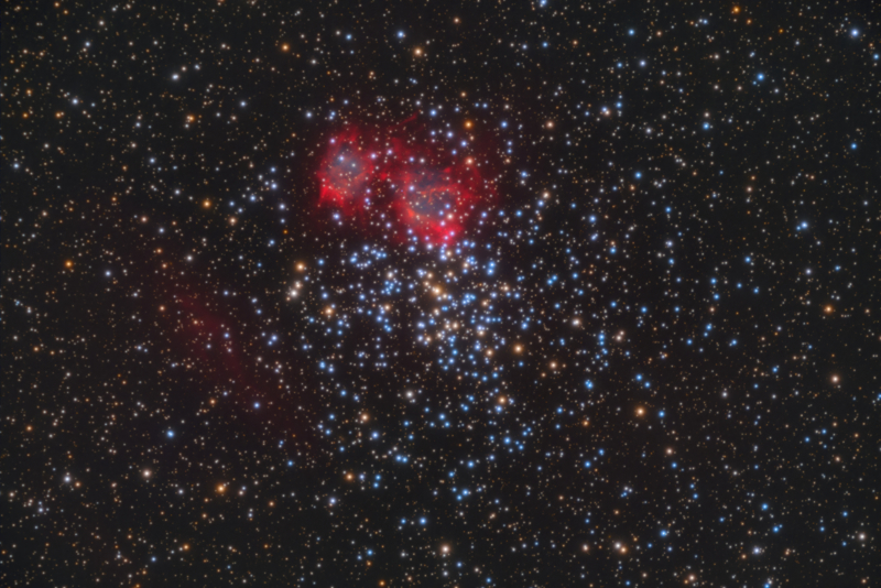 An image of open cluster Messier 37 and IPHASX J055226.2+323724 in Auriga courtesy of Peter Goodhew and Sven Eklund, image processing by Marcel Drechsler