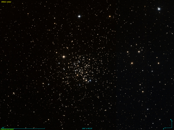 Messier 67 in Cancer provided by the Digitized Sky Survey (DSS)