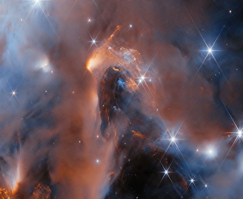 An image of the reflection nebula NGC 1333 in Perseus in infrared wavelengths by the JWST courtesy of ESA/Webb, NASA & CSA, A. Scholz, K. Muzic, A. Langeveld, R. Jayawardhana