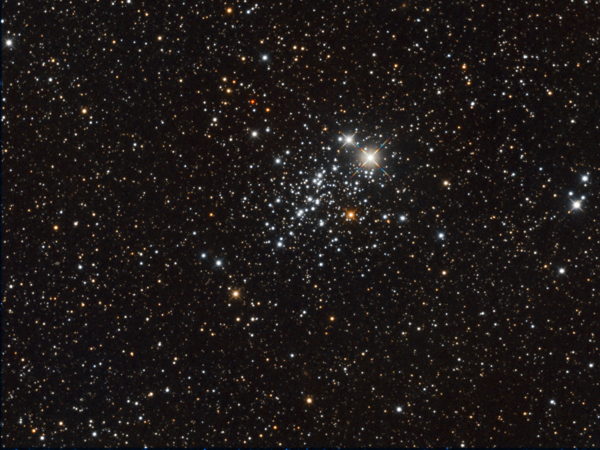 An image of open cluster NGC 457 in Cassiopeia provided by David Davies