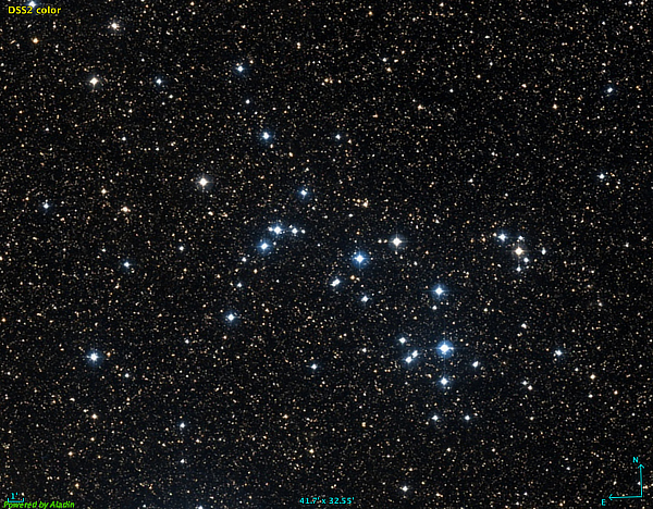 An image of the open cluster NGC 6633 provided by the Digitized Sky Survey (DSS)