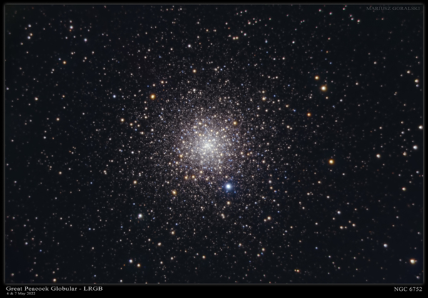 An image of globular cluster NGC 6752 in Pavo courtesy of Mariusz Goralski