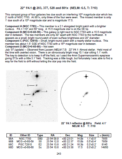 Sample content from the Hickson Group Observer's Guide